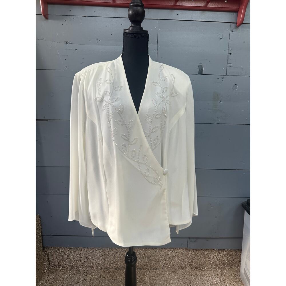 J.R.Nites Beaded Ivory Blouse